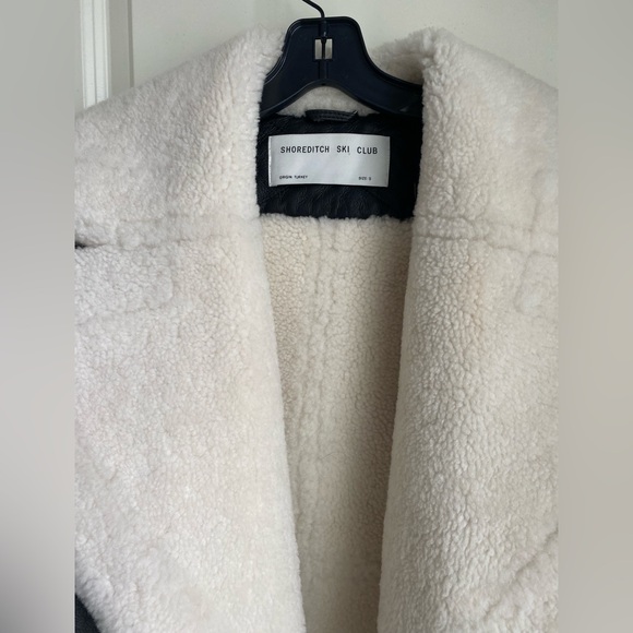 Shoreditch Ski Club Women's Shearling Lined Leather Daia jacket - Picture 5 of 13